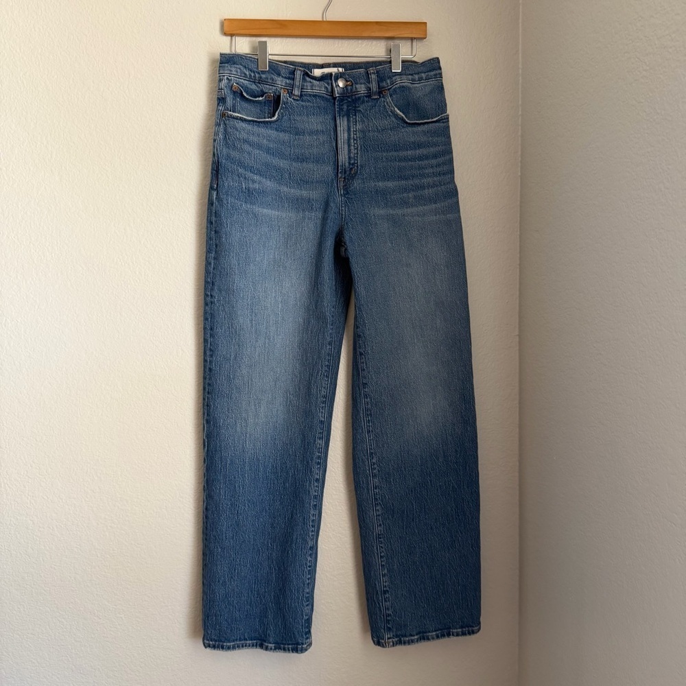 Madewell The Perfect Vintage Wide-Leg High Rise Denim Jeans, Size 30 Tall